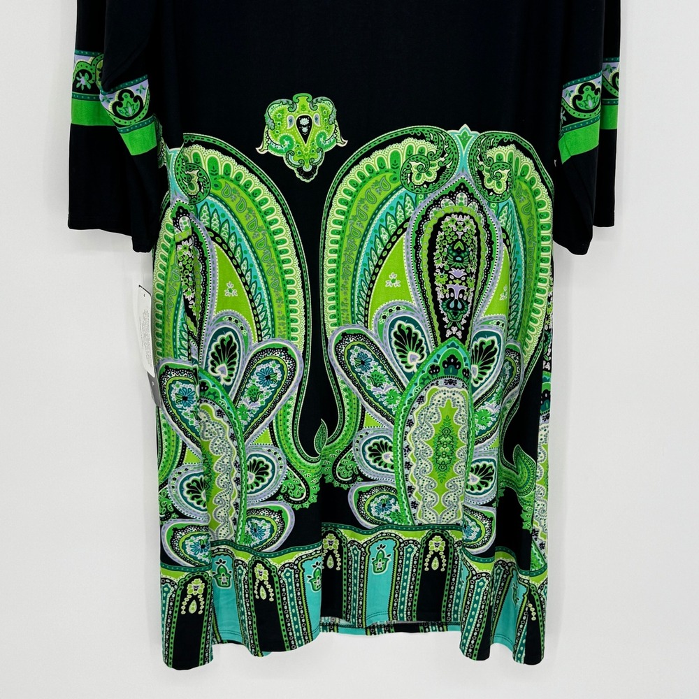 Tiana B. Black Dress with Green Paisley Print - Picture 10 of 14